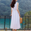 玳莎度假风抽绳收腰无袖圆领真丝长裙轻薄透气连衣裙夏季新款2025  FB35006 商品缩略图2