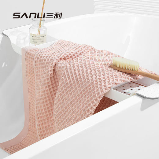 三利埃及棉抗菌浴巾华夫格透气2025新款全棉男款女高级礼盒装纯棉 商品图2