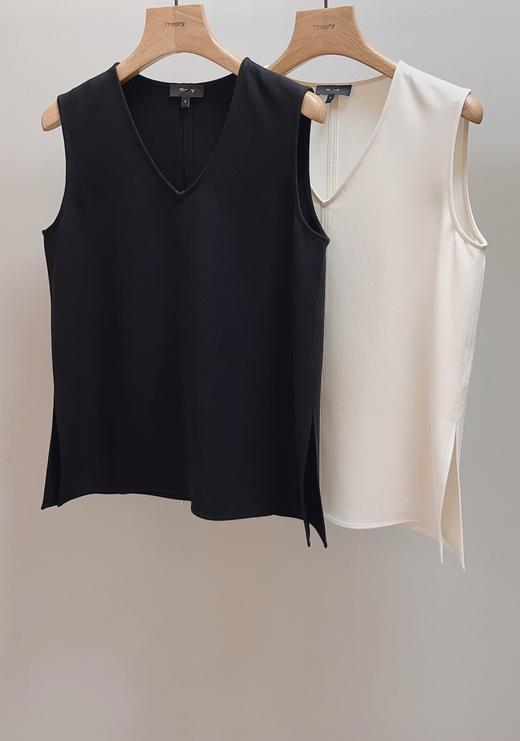 612-2 渠道货 憋走宝 th三醋酸无袖V领无袖 侧摆开叉 短袖/衬衫 宽松飘逸凉爽 商品图11