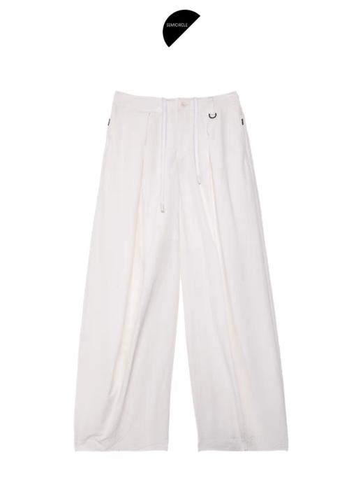 半圆/25113509/低腰松紧宽松裤子女弯刀阔腿裤 商品图4