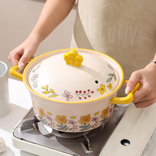 【手绘花树纹砂锅】陶煲王家用耐高温干烧不裂大汤煲煤气灶专用煲汤炖汤锅 商品图2