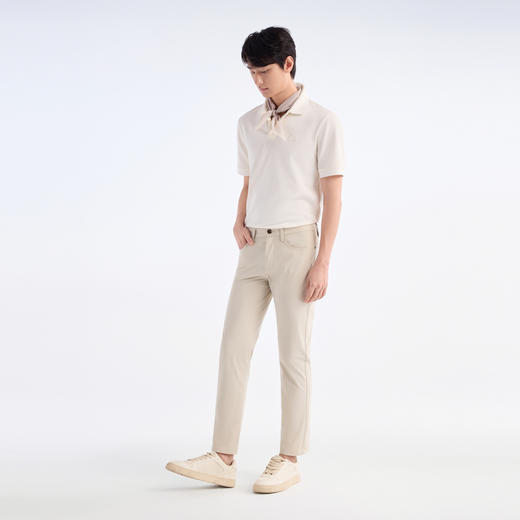 九牧王 凉感POLO衫 夏白色扁机领标准版短袖POLO衫 JT2E20210 商品图1