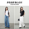 【凉感防晒休闲T恤】逸阳正肩短袖显瘦宽松v领打底上衣3823 商品缩略图4