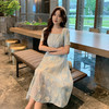 奢姿大码女装2025夏装新款胖妹妹法式方领连衣裙绣花渐变裙子9952869717【1】 商品缩略图0