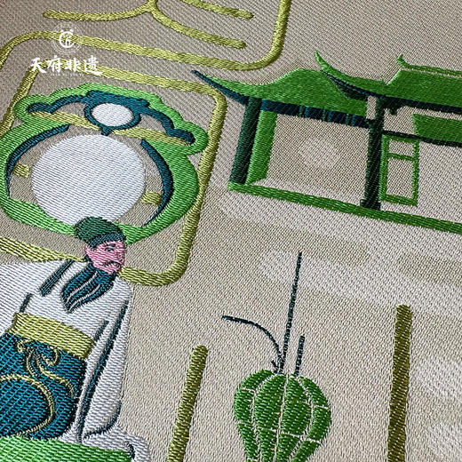 【中国蜀锦•四川印象系列四】老伙记非遗蜀锦摆件 四川文创礼物 宜宾/泸州/自贡/眉山/乐山 织锦装饰画挂件 成都文化手信装饰礼品 高档丝绸家居书房摆台画 商品图4