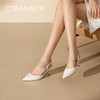 千百度细高跟鞋凉鞋女包头后空绝美通勤法式时装凉鞋A25213530 商品缩略图0
