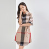 【袖子可收起】罗蒙夏季连衣裙女士休闲百搭时尚衬衫裙时髦格纹收腰显瘦裙子 商品缩略图6