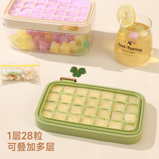 【秒格制冰盒28格】创意家用冰格大容量带盖制冰器网红神器自制冷饮速冻冰爽硅胶 商品图3