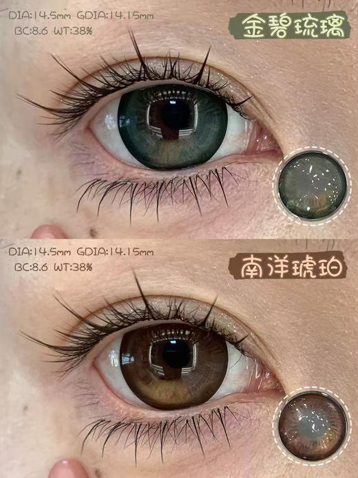 <半年抛大直径>Liliyacon-金碧琉璃/南洋琥珀-14.5mm【半年抛 0-1000度 含525/575】 商品图0