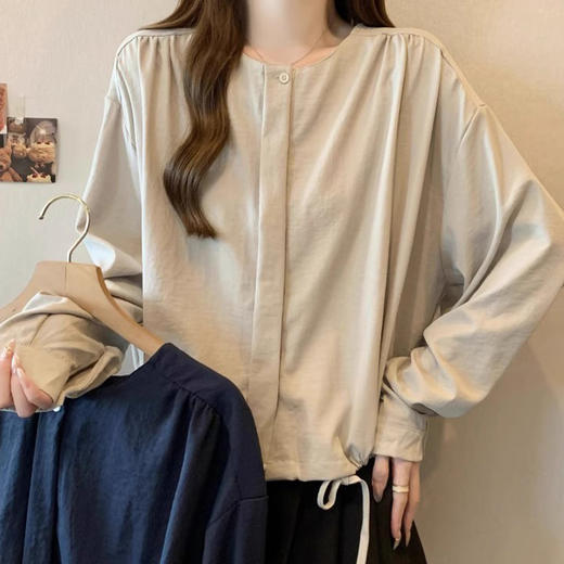 裁缝学苑AH17韩版减龄抽绳单排扣长袖衬衫纸样小衫衬衣女新款上衣 商品图3