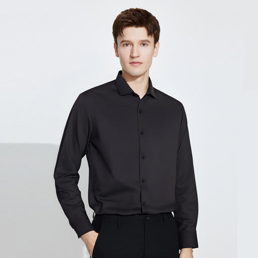 【莫代尔+羊毛】罗蒙春秋高品质长袖衬衫男士商务通勤职业正装微弹力高端衬衣 商品图1