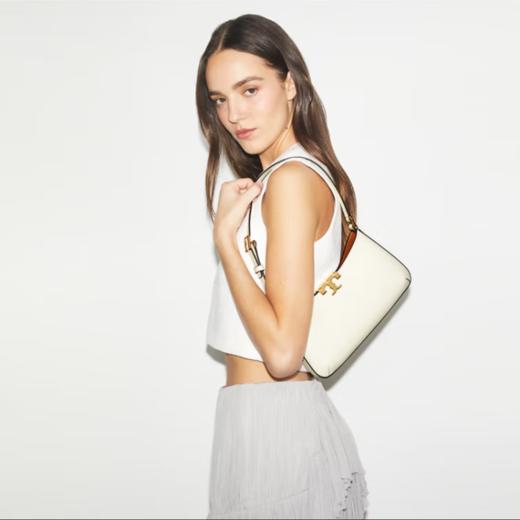 【香港直邮 送礼盒礼袋】Tory Burch/汤丽柏琦 Eleanor 皮革纤维单肩包164762  长26.5cm 宽5cm 高15cm -w  【清关约7个工作日】 商品图10