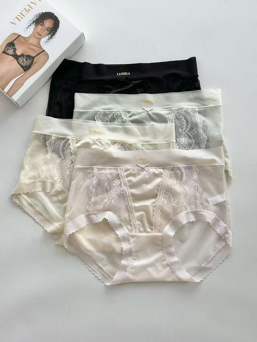 Laperla纯欲风蝴蝶结蕾丝性感内裤 超薄透气款（一合4条装）均码85 ~135可穿 商品图2