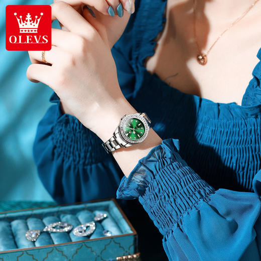 欧利时OLEVS 石英表 9945绿水鬼系列 瑞士认证品牌 女士手表瑞士认证 商品图1