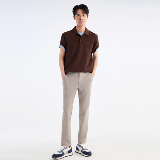 九牧王 凉感POLO衫 夏咖啡扁机领标准版短袖POLO衫 JT2E20260 商品图1