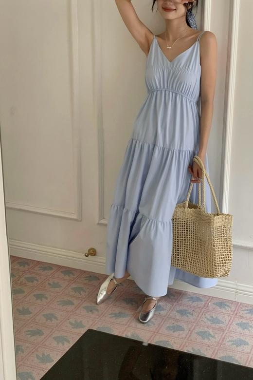 SUMMER & SAGE 法式V领吊带连衣裙 20520 商品图1