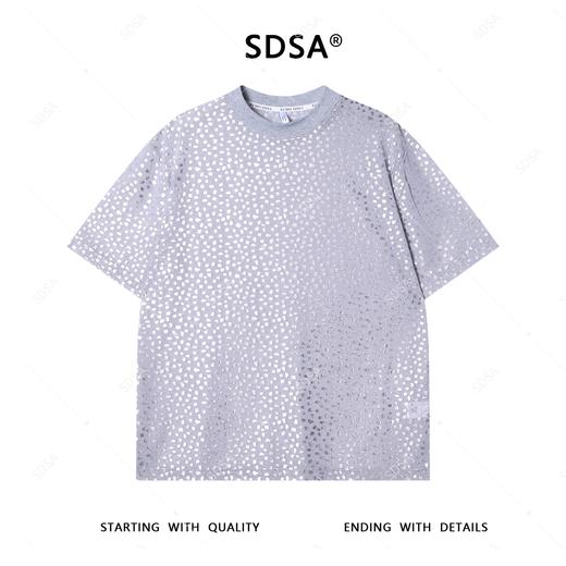 T3746夏季高级感新款男士韩系撞色满印图案短袖T恤潮流宽松圆领上衣 商品图1