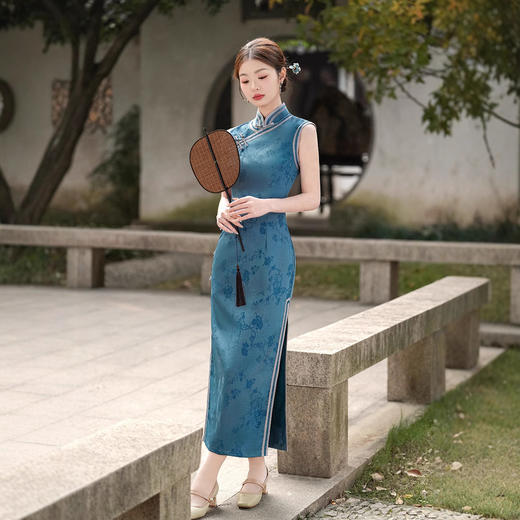 日常无袖气质双包边，订婚显白改良旗袍裙XL1252 商品图2