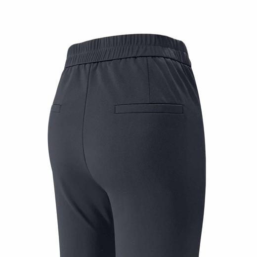 夏季款韩版后松紧腰轻国风脚口开叉拼接缎面印花微喇叭裤    AC-5K7218 商品图3