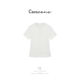 COCO ZONE刘一一 【立領半拉鏈】运动风纯色短袖T恤 CD2A0248