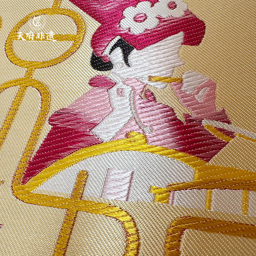 【中国蜀锦•四川印象系列二】老伙记非遗蜀锦摆件 四川文创礼物 织锦装饰画挂件 巴中/广元/南充/德阳/绵阳 成都文化手信装饰礼品 高档丝绸家居书房摆台画 商品图6