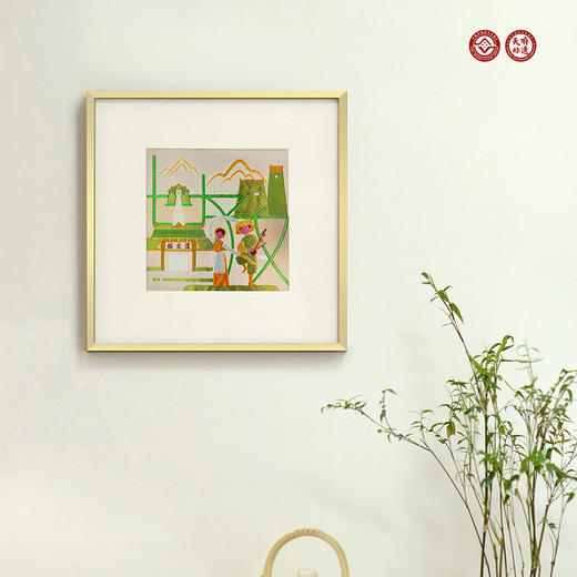 【中国蜀锦•四川印象系列五】老伙记非遗蜀锦摆件 四川文创礼物 甘孜/阿坝/凉山/雅安/攀枝花 织锦装饰画挂件 成都文化手信装饰礼品 高档丝绸家居书房摆台画 商品图2