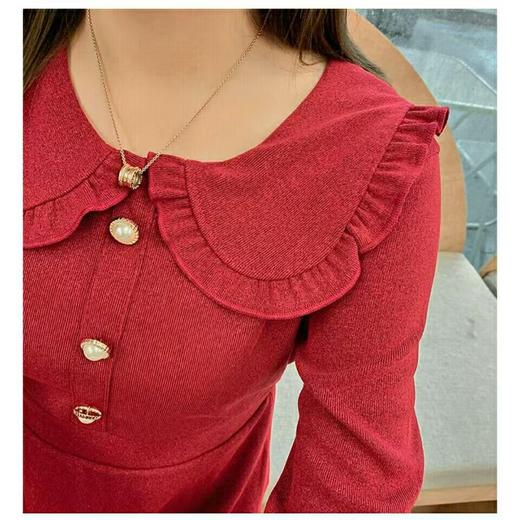 【诗铭洛可】7078 红色许愿裙法式温柔娃娃裙B19-2 商品图4