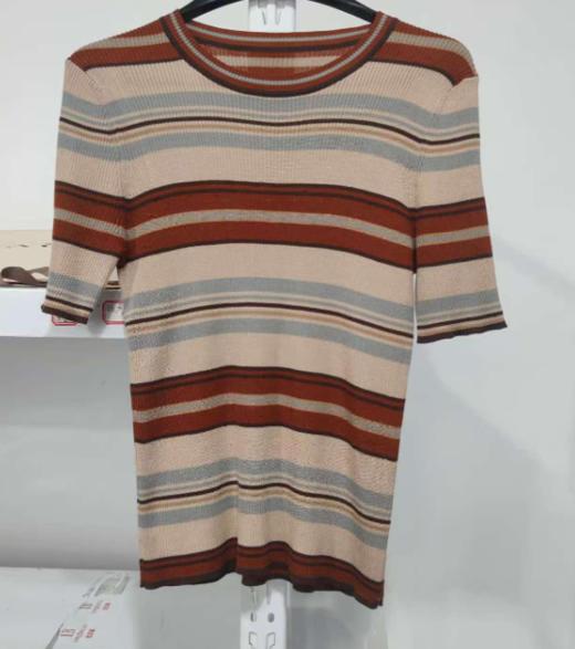 臣禾	【律动条纹T】天丝正肩圆领短袖T恤	JZ252050222 商品图3