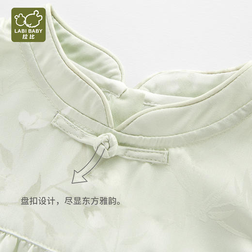 拉比-童衣类（夏）I5国风后开连体短袖衣灰绿059 商品图1