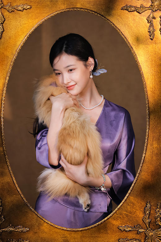 逸红颜明月优选「紫蝶」蝶序翩跹 · 新中式缎光套装，缎面叠褶上衣+小鱼尾半裙 商品图6