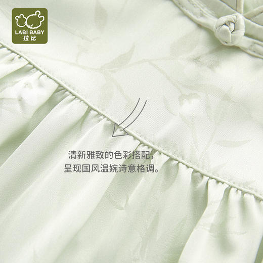 拉比-童衣类（夏）I5国风后开连体短袖衣灰绿059 商品图2