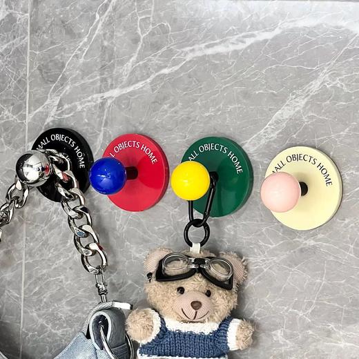 【多巴胺色系，小圆球挂钩~】挂钩免打孔安装挂衣架 学生宿舍壁挂式 入户玄关无痕多巴胺粘钩-QQ 商品图3