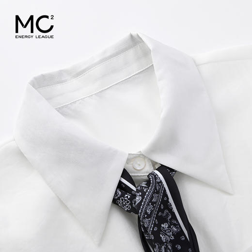 女装翻领陪丝巾款下摆抽皱无袖衬衣-252C5223006 商品图1