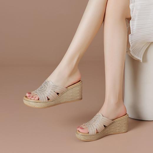 【坡跟拖鞋】25夏季新款厚底防水台经典女鞋休闲增高凉拖鞋女-BB 商品图5