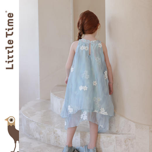 littletime女童连衣裙2025夏新款儿童洋气时尚印花无袖背心公主裙 商品图3