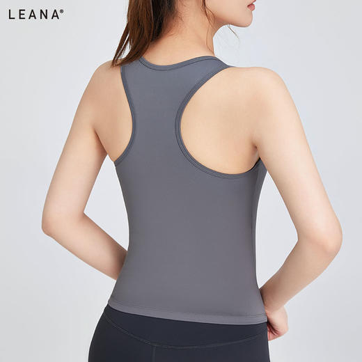 LEANA新品瑜伽裸感一体杯长款背心LN020-1 商品图1