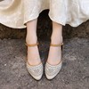 【2025新款浅口单鞋】民族风镂空包头一字带真皮复古中跟凉鞋-BB 商品缩略图2