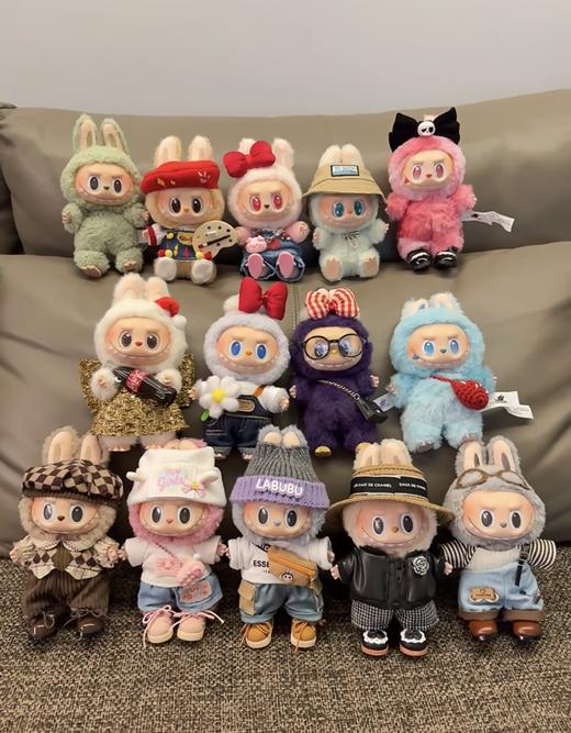 29款可选【labubu拉布布娃娃衣】各种风格应有尽有，穿衣服的labubu可爱超标喽!让人心动的「反萌差」穿搭 每一针脚都缝着精致度，手感舒适口 涤纶面料适用17cm拉布布 商品图0