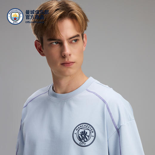 【官方正版】曼城俱乐部 | 夏季新款蓝色休闲短袖简约百搭T恤 商品图3