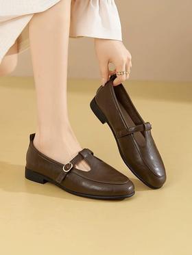 步印【大牌平替】玛丽珍T型搭扣乐福鞋2506