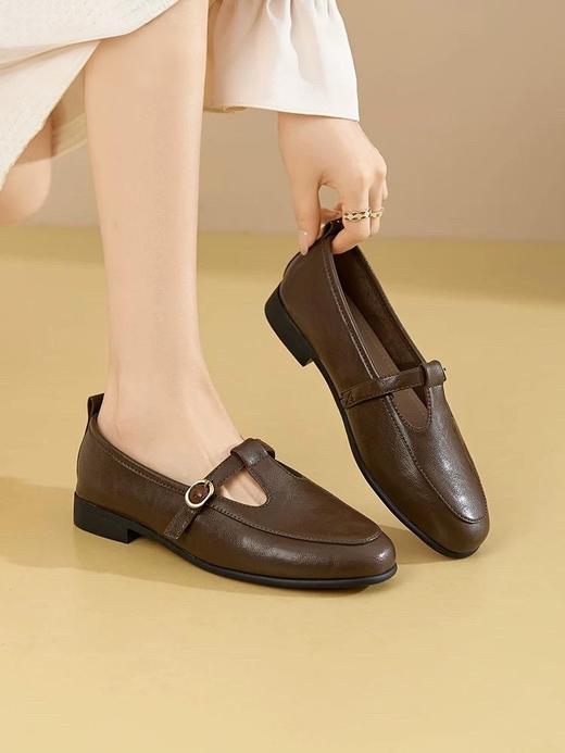 步印【大牌平替】玛丽珍T型搭扣乐福鞋2506 商品图0