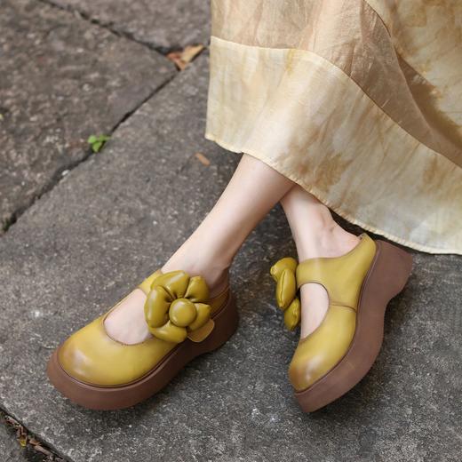 【里外全皮】包头花朵拖鞋25夏新款百搭松糕底超轻凉拖鞋-BB 商品图7