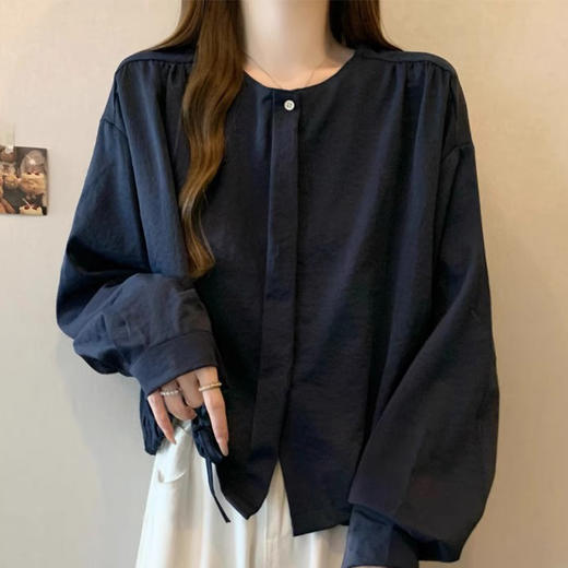 裁缝学苑AH17韩版减龄抽绳单排扣长袖衬衫纸样小衫衬衣女新款上衣 商品图4