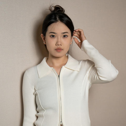 女款POLO领拉链衫 商品图0