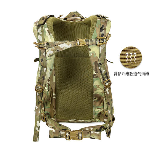 【500D尼龙 抗撕防泼 多层收纳 YKK多耐福堆料】2day Cordura战术突击双肩背包27L（molle系统 主体Y字型全开拉链 舒适背负）ds（dq） 商品图8