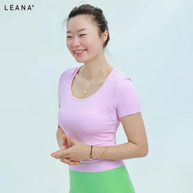 LEANA丽娜休闲运动短袖收腰透气运动休闲短袖不含胸垫LN52016
