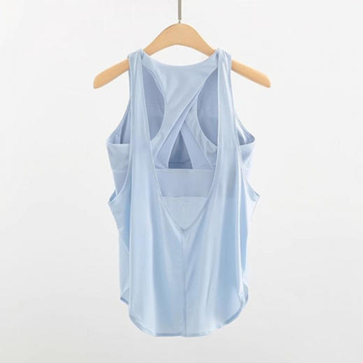 【新款运动背心】健身内衣无袖瑜伽服 美背宽松带胸垫无袖上衣  商品图6