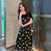 奢姿大码女装2025夏季新款胖妹妹时尚减龄花卉印花假两件连衣裙9952802945A 商品缩略图2