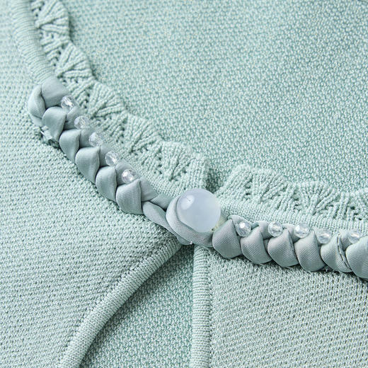 贵雅新中式薄荷绿提花针织盘扣上衣2025春季(货号:MF86SW001G0002) 商品图2