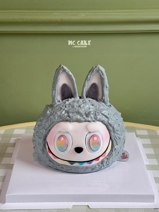 灰色labubu 立体头像蛋糕【色素较深，介意勿拍】 商品图0